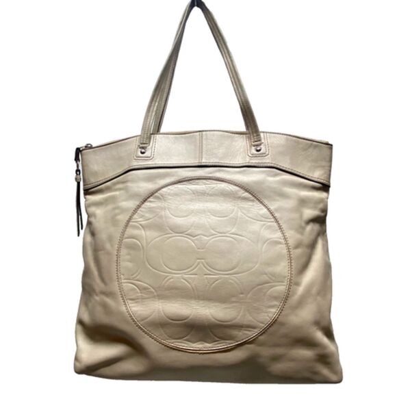 Coach Handbags - COACH #18336 Laura Beige Sand Leather Large Tote Carryall Shoulder Handbag